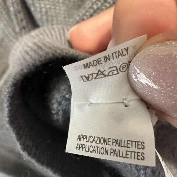 Brunello Cucinelli Cashmere Silk Cardigan Size XXL Gray Sequin Quiet Luxury - Picture 8 of 11